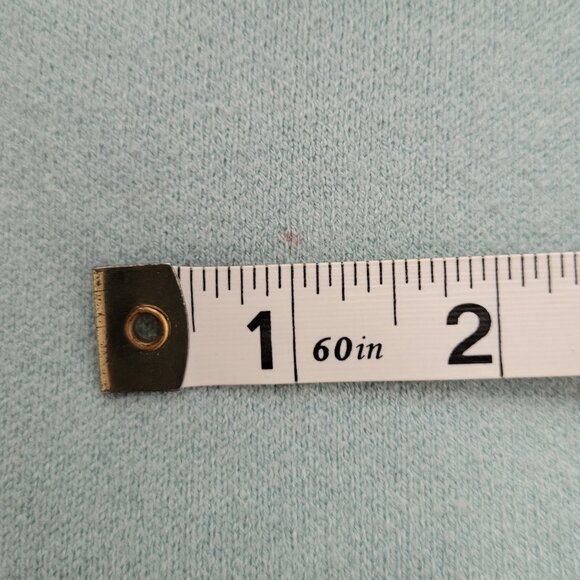 Retro Daisy Floral Print Knit Sweater Crew Neck Teal Blue Girls Boho - Picture 9 of 9